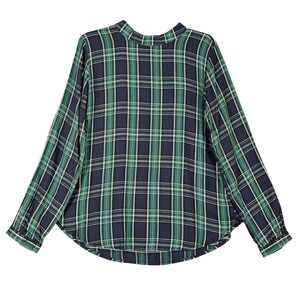 Loft Blouse Womens M Plaid Long Sleeve Cottagecore Layering Chic‎ Quiet Luxury